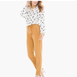 Chico’s Golden Woven Rope Belt Tapered Ankle In Golden Ochre 2 PT Pants